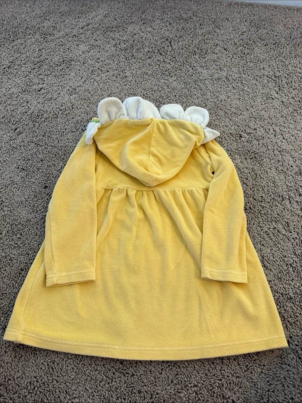 Gymboree Yellow Hooded Flower Coverup with Green Trim - Picture 4 of 4